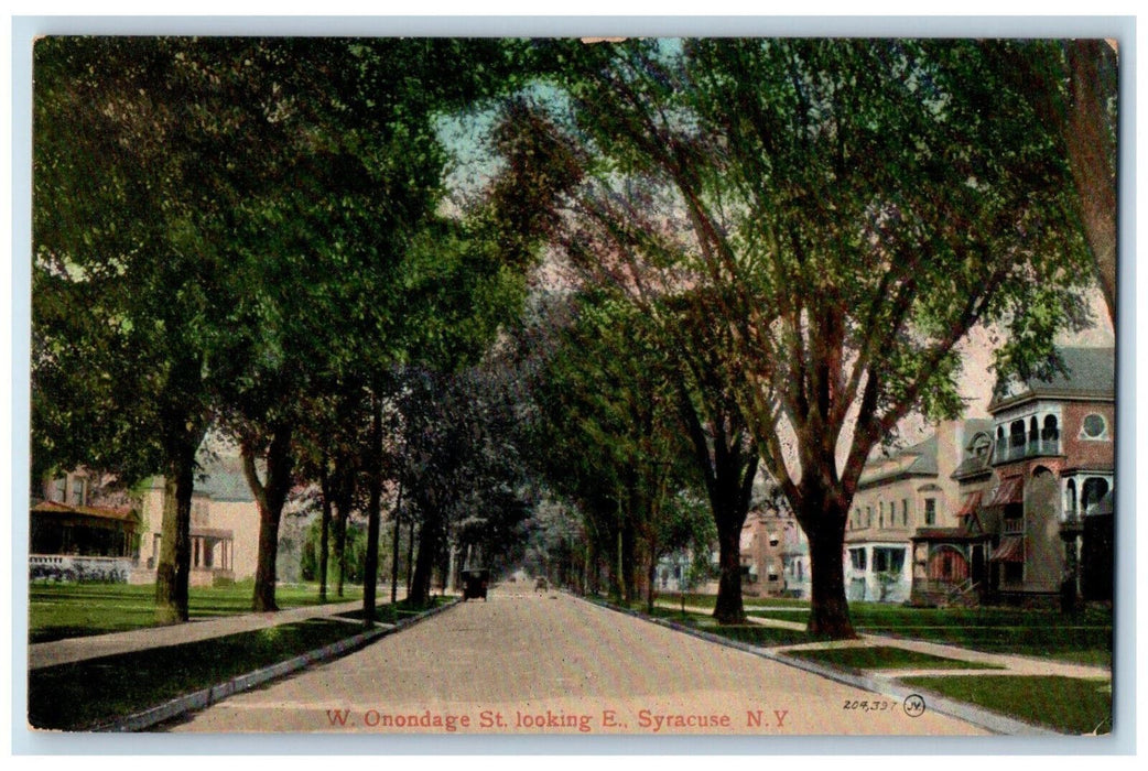 c1910 W. Onondaga Street Looking East Syracuse New York NY Antique Postcard