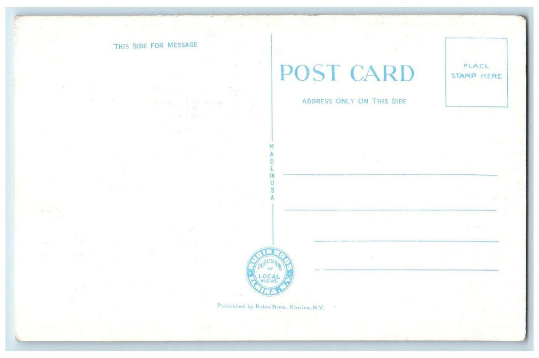 c1940 West Water St. Elmira New York Showing New Elevated Railroad Postcard