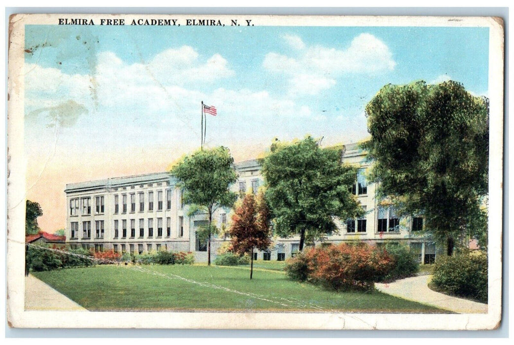 c1910 Elmira Free Academy School Building Exterior Elmira New York NY Postcard