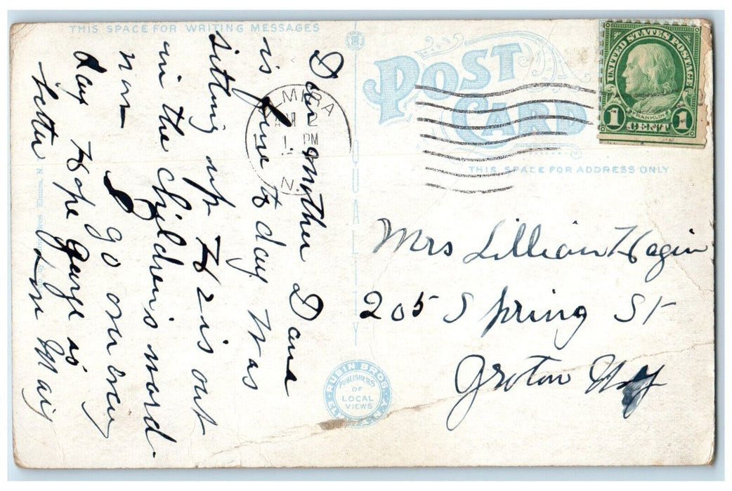 c1910 Elmira Free Academy School Building Exterior Elmira New York NY Postcard