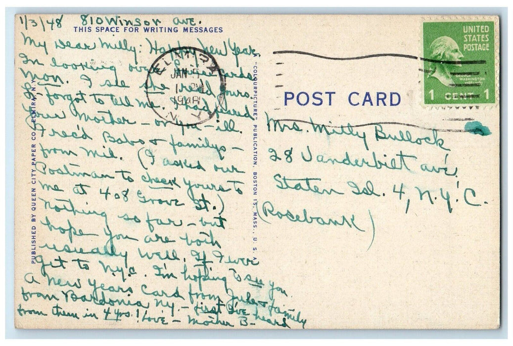 1948 Interior Mark Twains Study Quarry Farm East Hill Elmira New York Postcard