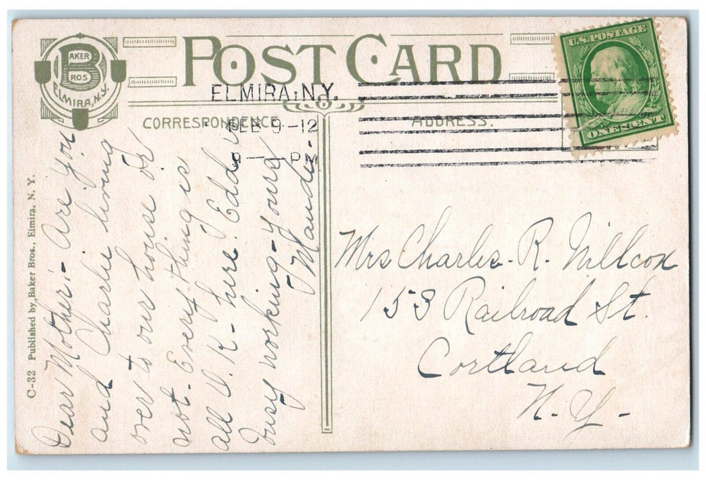 1912 Reformatory Shops Trade School Exterior Building Elmira New York Postcard