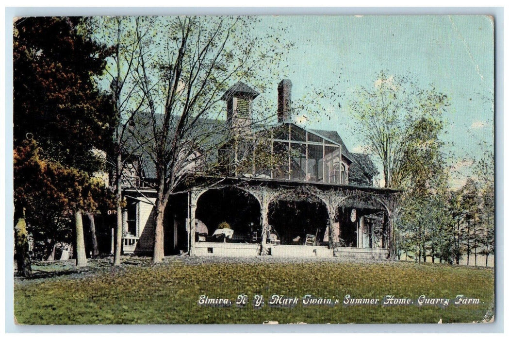 1911 Mark Twains Summer Home Quarry Farm Exterior Elmira New York NY Postcard