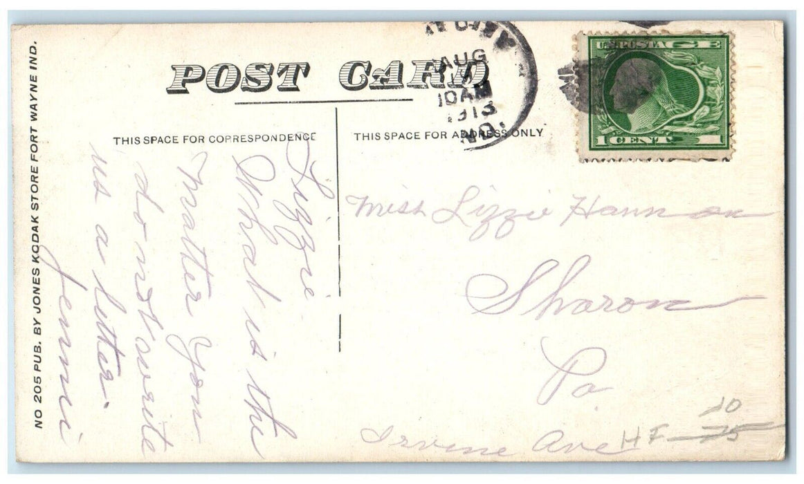 1913 Island Park Boats Bridge View Rome City Indiana IN Posted Antique Postcard