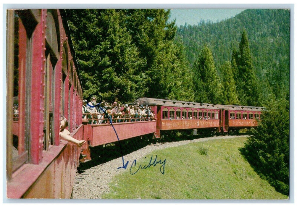 1988 Skunk Passengers Stately Red Woods California Western Railroad CA Postcard