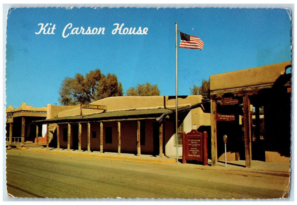 1986 Kit Carson House Museum Frontierman Apparel Taos New Mexico Petley Postcard