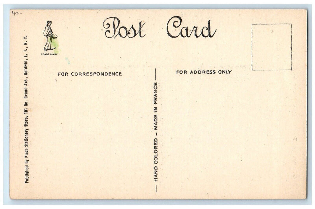 Public School No. 4 Grand Avenue Water Tower Baldwin Long Island NY Postcard
