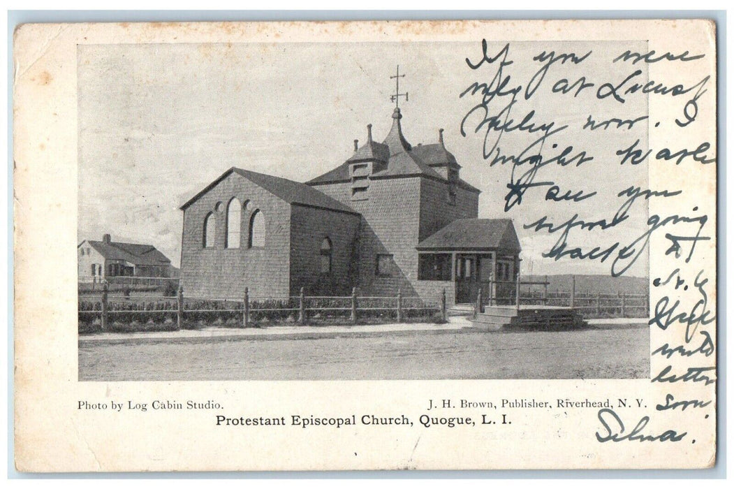 1905 Protestant Episcopal Church Quogue Long Island New York NY Postcard