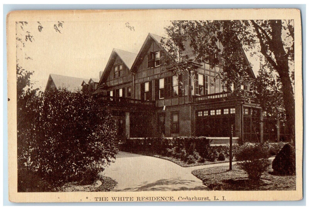 c1910's The White Residence Cedarhust Long Island New York NY Antique Postcard