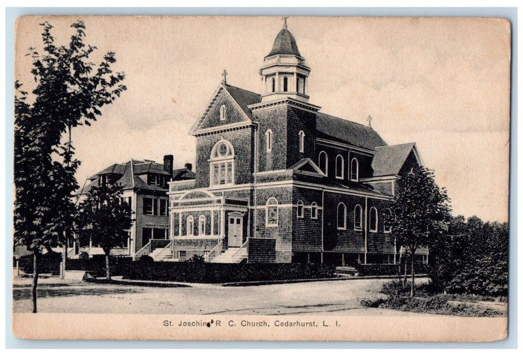 1910 St. Joachins R. C. Church Cedarhurst Long Island New York NY Postcard