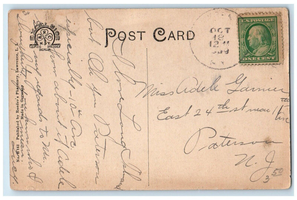 1909 Bathing Pavilion Beach Lawrence Long Island New York NY Antique Postcard