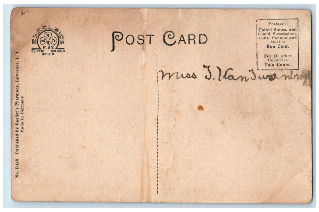 Fire Department Building Dirt Road Lawrence Long Island New York NY Postcard