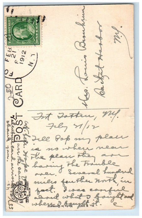 1912 Company Billiard Room Interior Fort Totten New York NY Antique Postcard