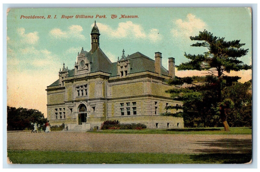 c1910's Providence RI, Roger Williams Park The Museum Building Antique Postcard