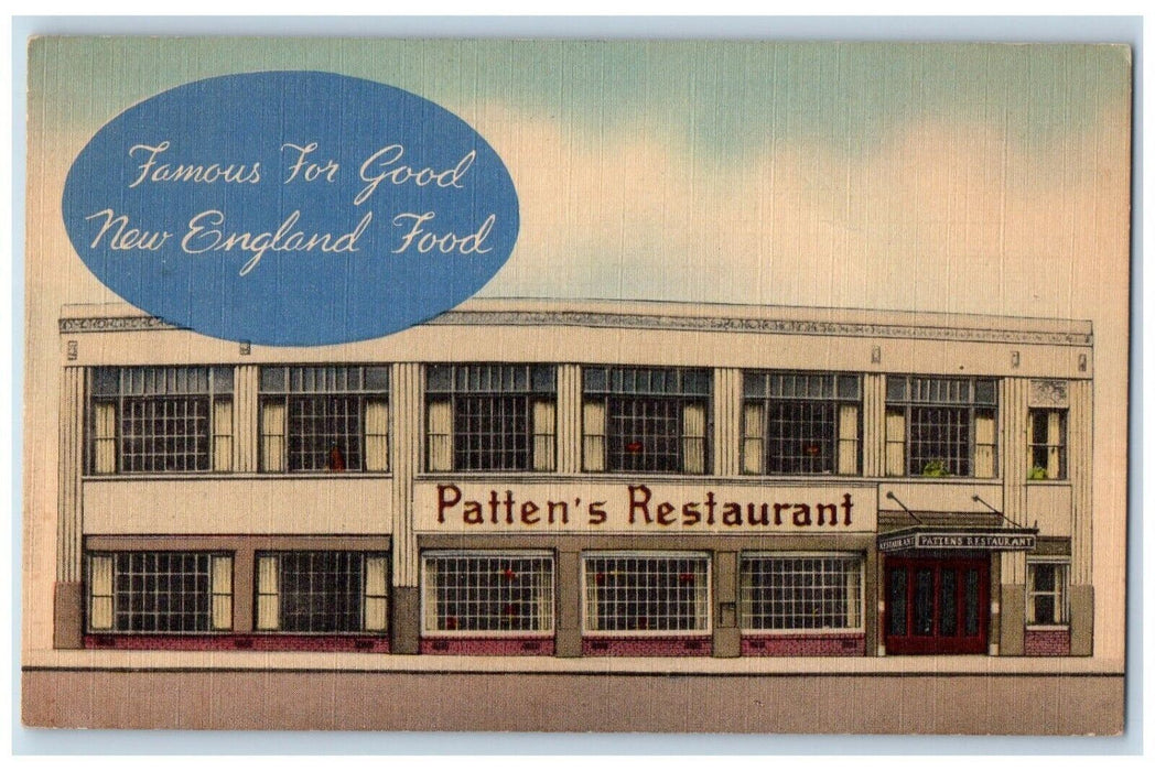 Patten's Restaurant New England Food Boston Massachusetts MA Vintage Postcard