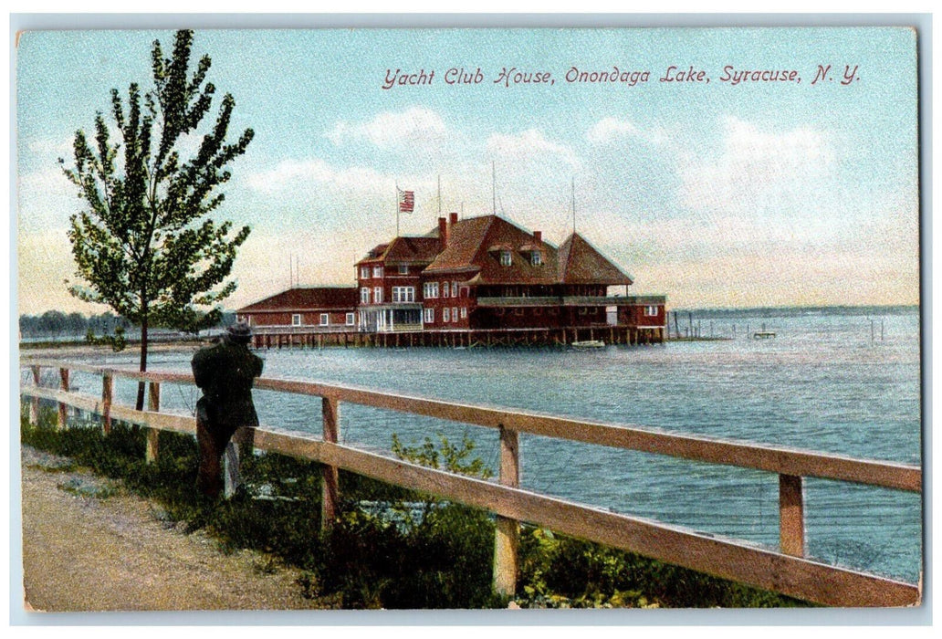 c1910 Yacht Club House Onondaga Lake Syracuse New York NY Antique Postcard