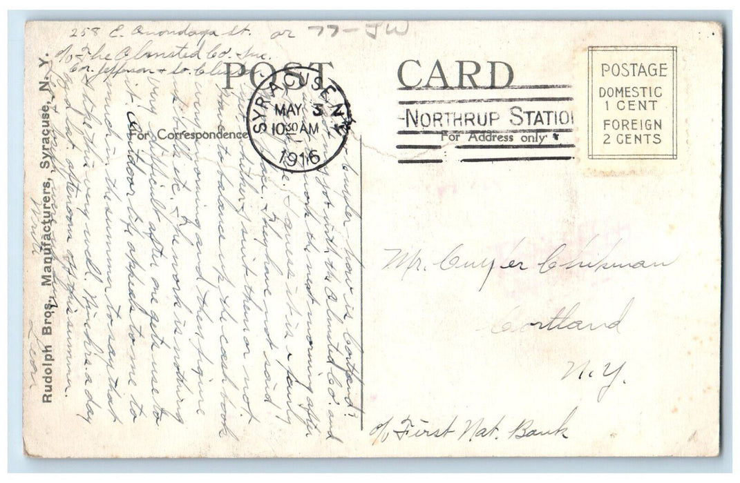 1916 Pond Onondaga Park Syracuse New York NY Antique Posted Postcard