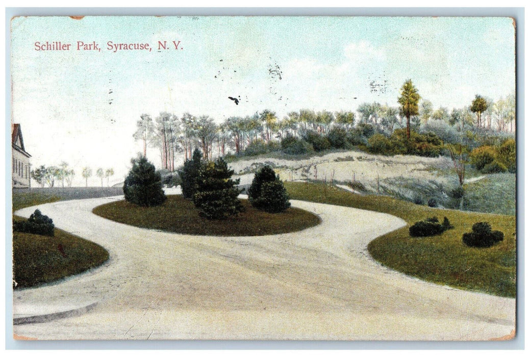 1909 Greenery Scene Schiller Park Syracuse New York NY Antique Posted Postcard