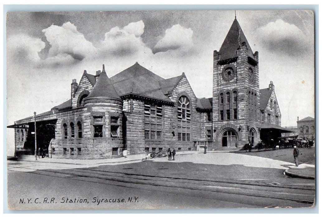 c1910 New York City Railroad Station Syracuse NY Antique Posted Postcard