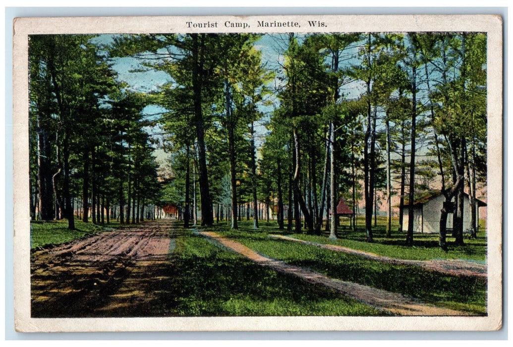 1924 View of Tourist Camp Marinette Wisconsin WI Vintage Posted Postcard