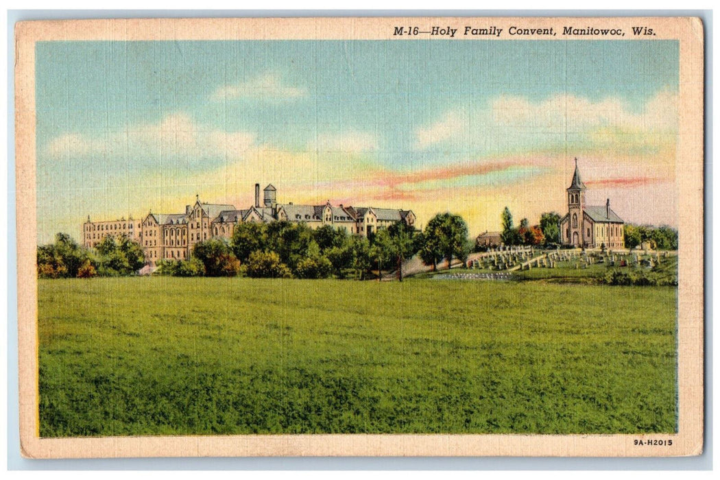 1944 Holy Family Convent Manitowoc Wisconsin WI Vintage Posted Postcard