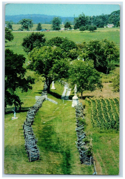 c1960 Bloody Lane Antietam National Battlefield Park Hill Sharpsburg MD Postcard