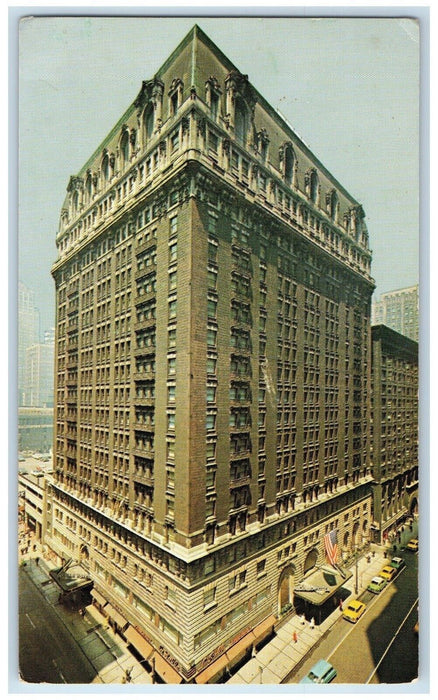 c1960 La Salle Hotel Madison Center Downtown Exterior Chicago Illinois Postcard