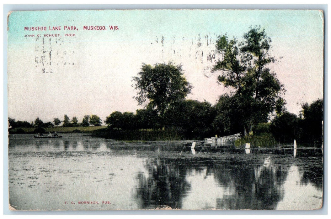 1909 Muskego Lake Park Muskego Wisconsin WI Antique Posted Postcard