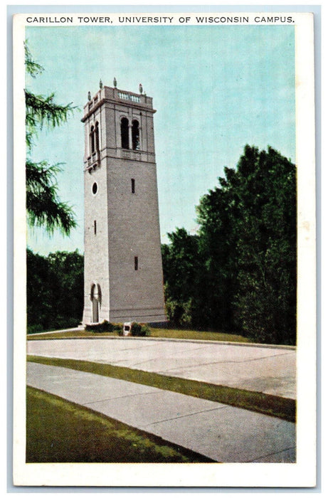 c1920's Carillon Tower University of Wisconsin Campus WI Unposted Postcard