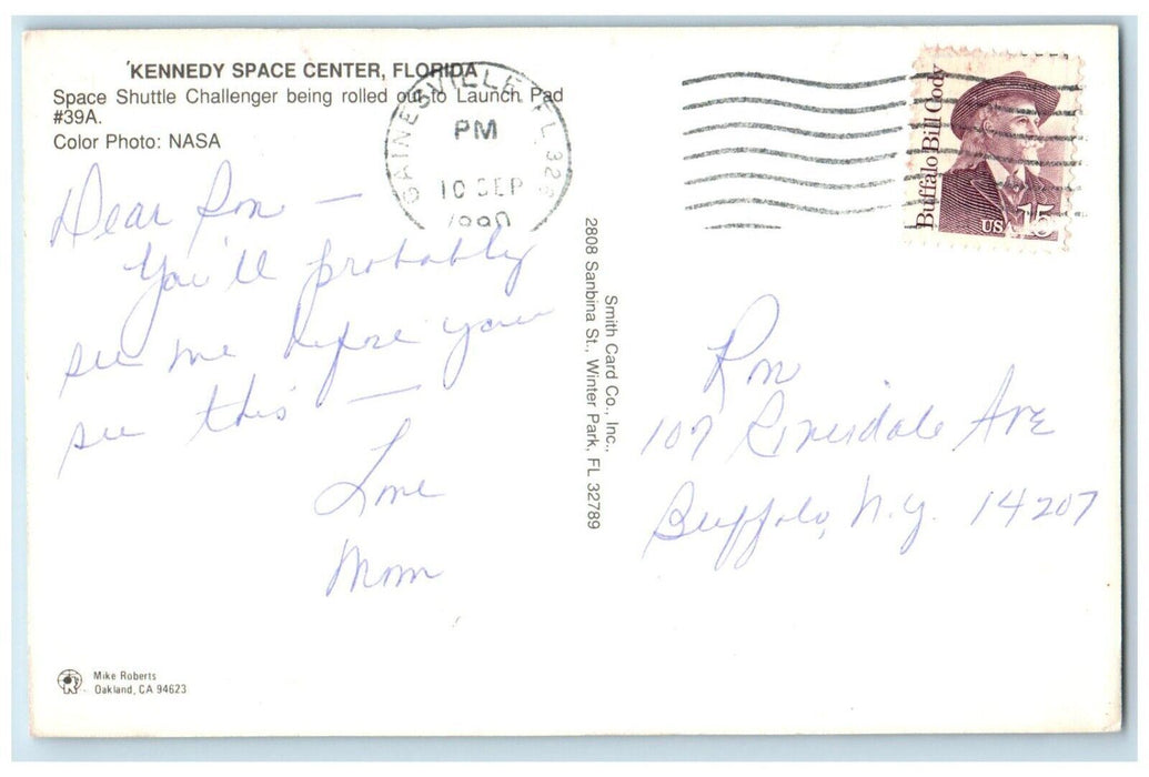 1990 Kennedy Space Center Space Shuttle Challenger Launch Pad Florida Postcard