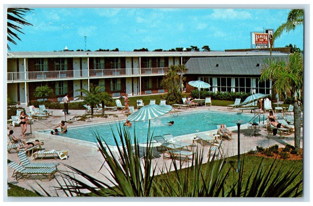 c1960 Ramada Inn South Disney World Area Orange Blossom Orlando Florida Postcard