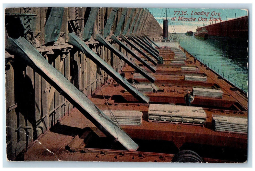 1912 Missabe Ore Docks Loading Ore Duluth Minnesota MN Posted Postcard