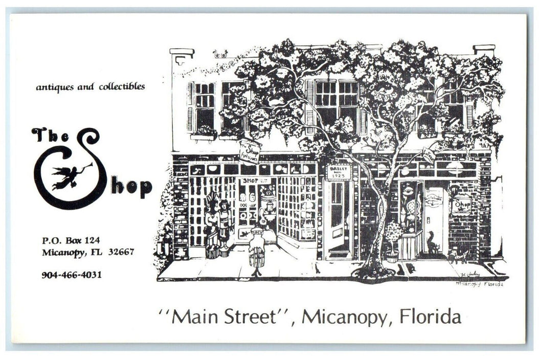 c1960 The Shop Marlene Oberst Historic Main Street Micanopy Florida FL Postcard