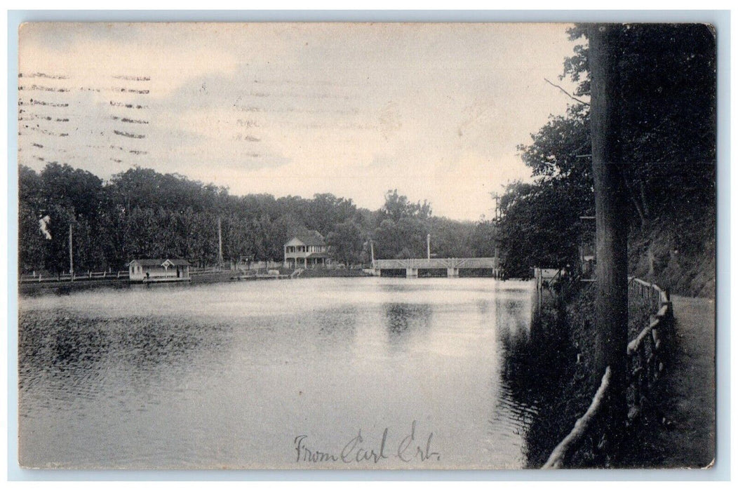 1907 Boat Landing Sanatoga Park Pottstown Pennsylvania PA Rotograph Postcard