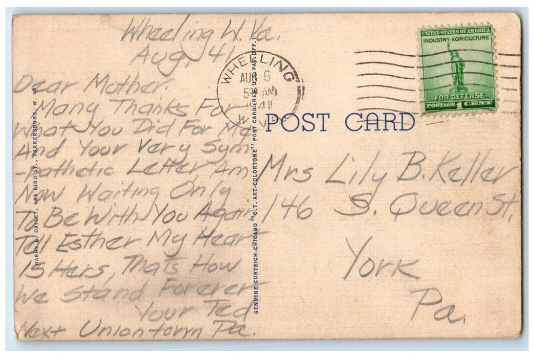 1941 Scene On Wellsburg And Bethany Pike Near Wheeling West Virginia WV Postcard