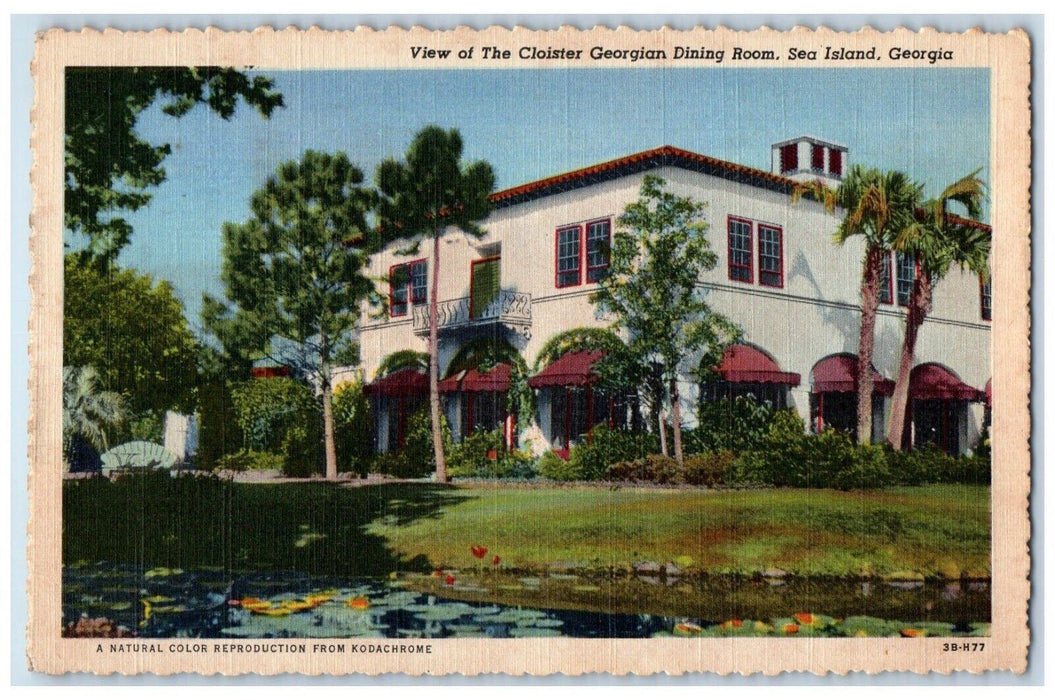c1930's View Of The Cloister Georgian Dining Room Sea Island Georgia GA Postcard