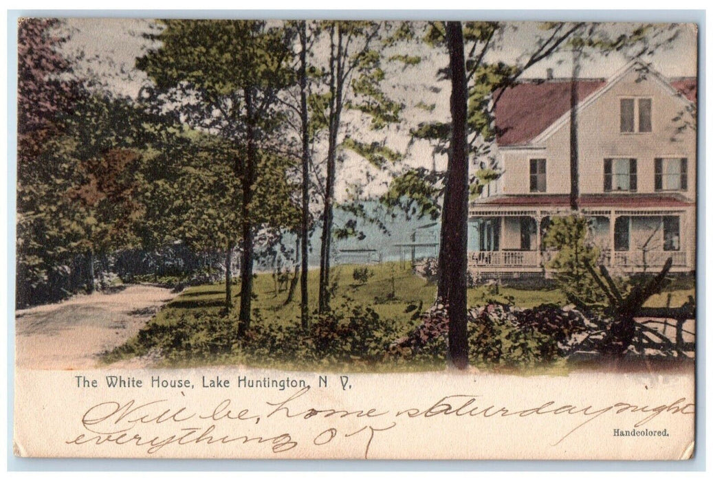 1906 The White House Lake Huntington New York NY Posted Antique Postcard