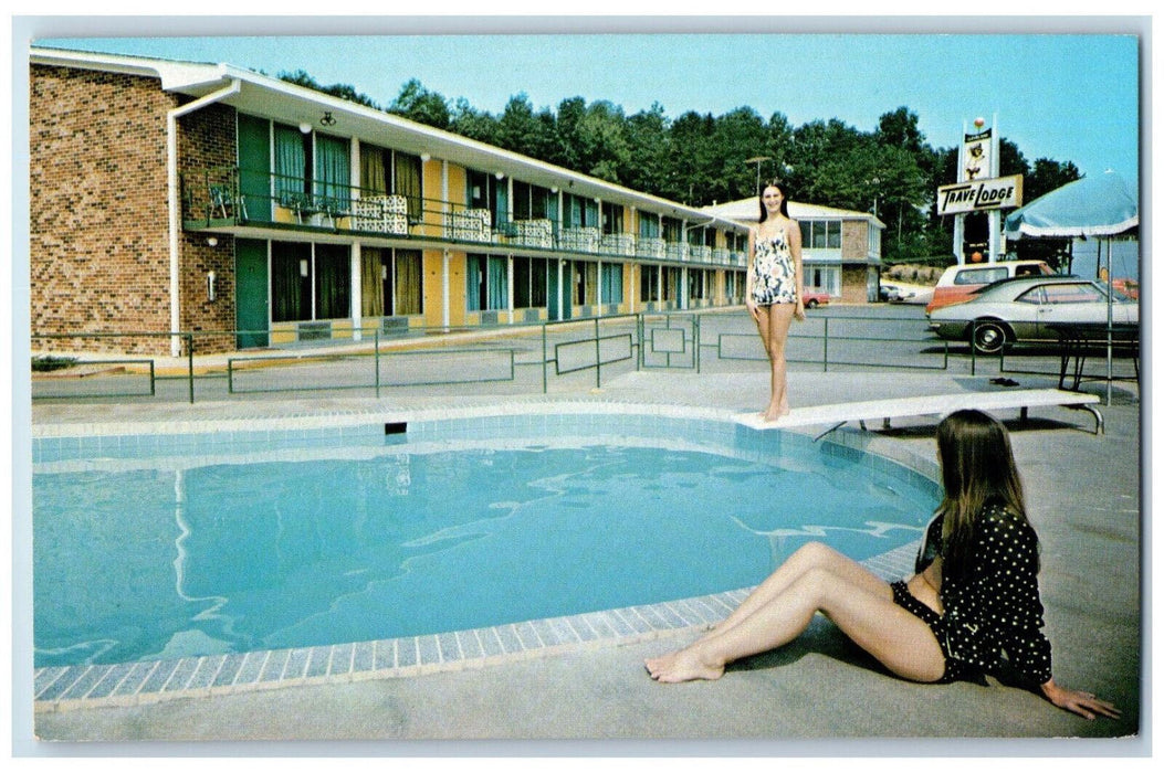 c1960's Pool at Cleveland Travelodge Cleveland Tennessee TN Vintage Postcard