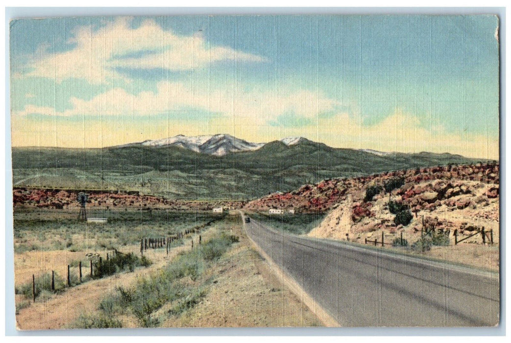 c1950's Mt. Taylor from Highway 66 Near Grants New Mexico NM Vintage Postcard