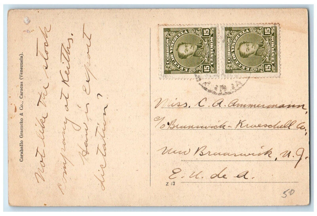 Teatro Municipal Exterior Horse Carriage Scene Caracas Venezuela Posted Postcard