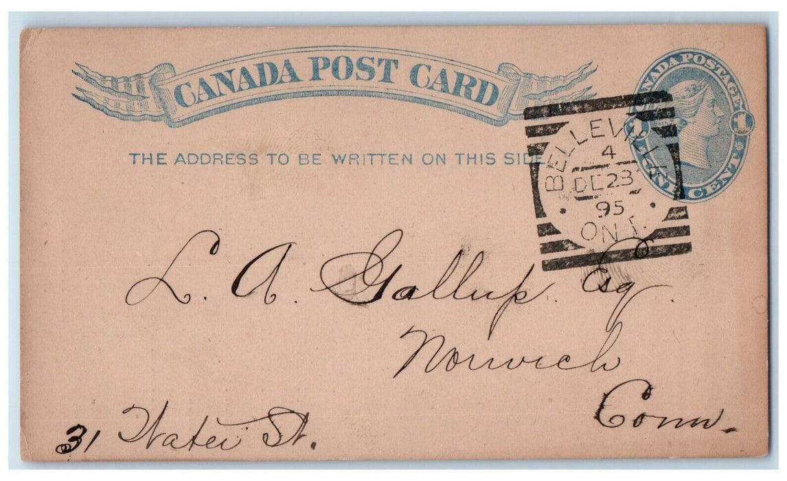 1895 S. A. Lazier Miller And Manufacturer Belleville Ontario Canada Postcard