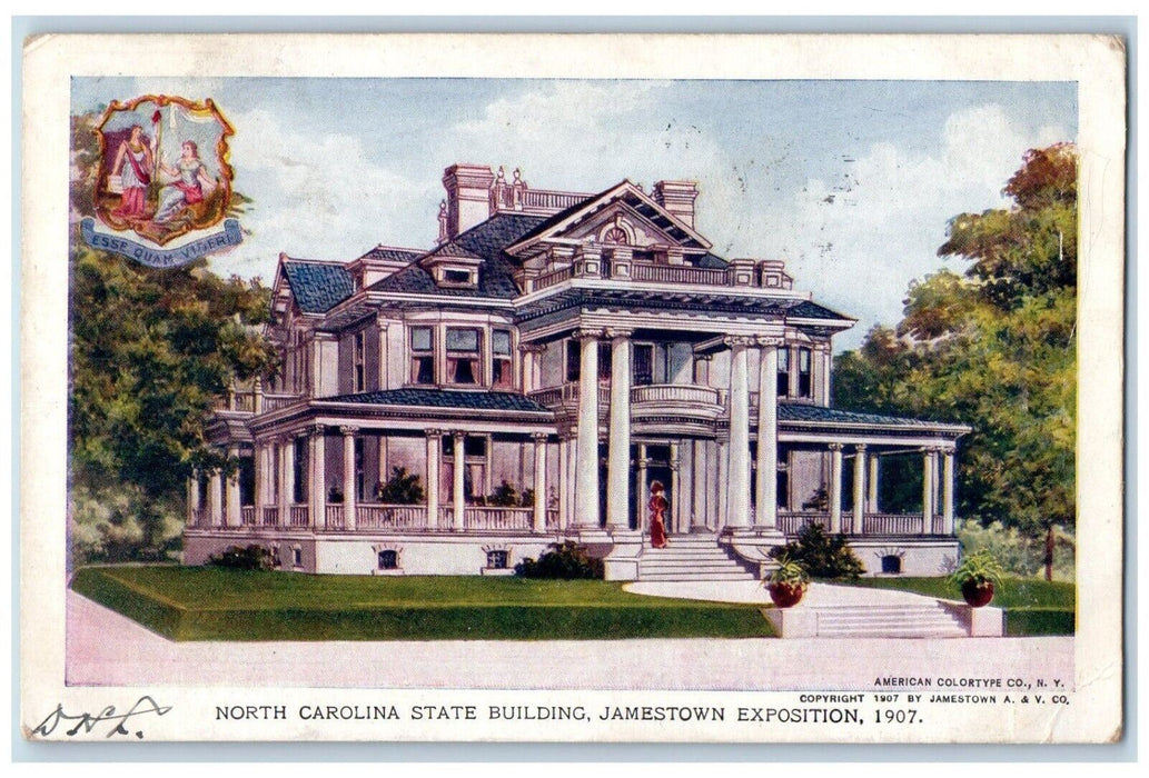 1907 North Carolina State Building Jamestown Exposition Richmond VA Postcard