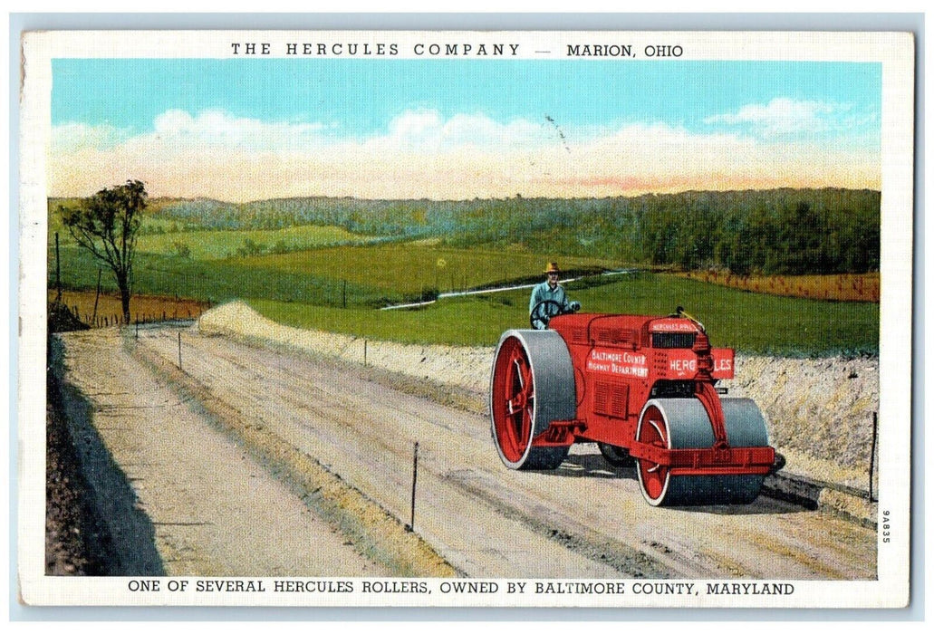 1940 The Hercules Company Vintage Marion Ohio OH, Rollers Advertising Postcard