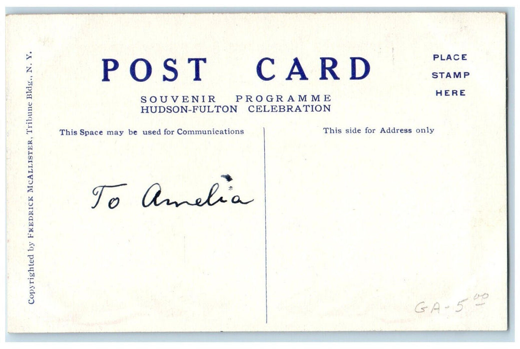Souvenir Programme Hudson-Fulton Celebration New York NY Postcard