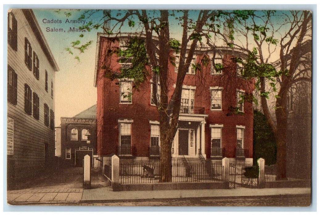 c1910's Cadets Armony Building Exterior Scene Salem Massachusetts MA Postcard
