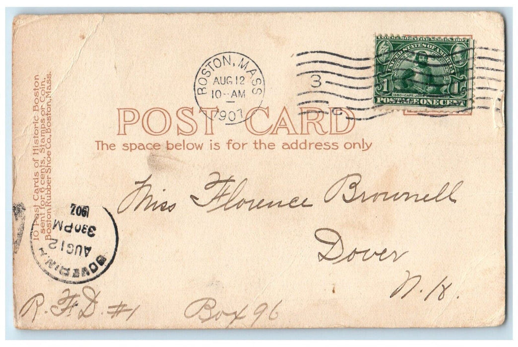 1907 Minot Ledge Light Boston Harbor Boston Massachusetts MA Antique Postcard