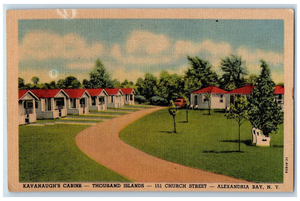 c1940's Kavanaugh's Cabins Thousand Islands Alexandria Bay NY Postcard