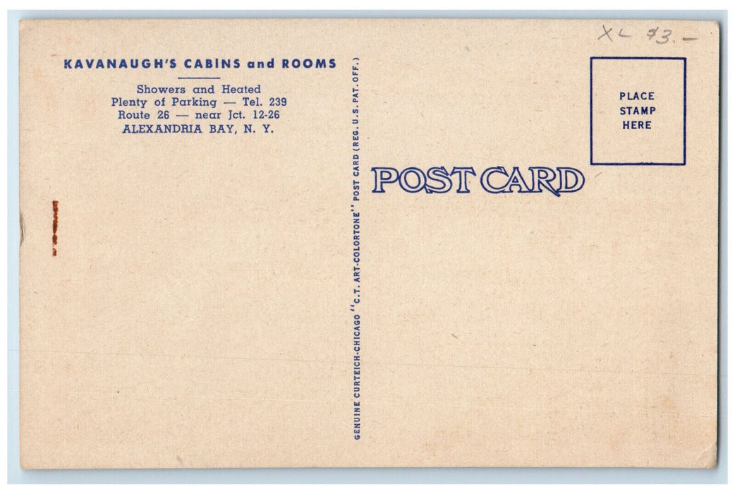 c1940's Kavanaugh's Cabins Thousand Islands Alexandria Bay NY Postcard