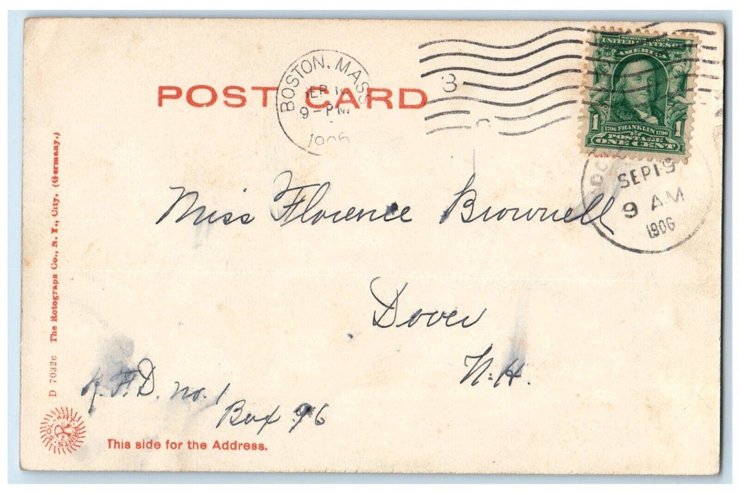 1906 Franklin Park Boston Massachusetts MA, Winter Snow Rotograph Postcard