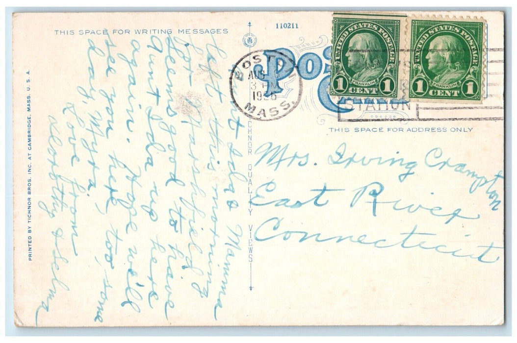 1936 Tremont Street Showing State House Cars Boston Massachusetts MA Postcard